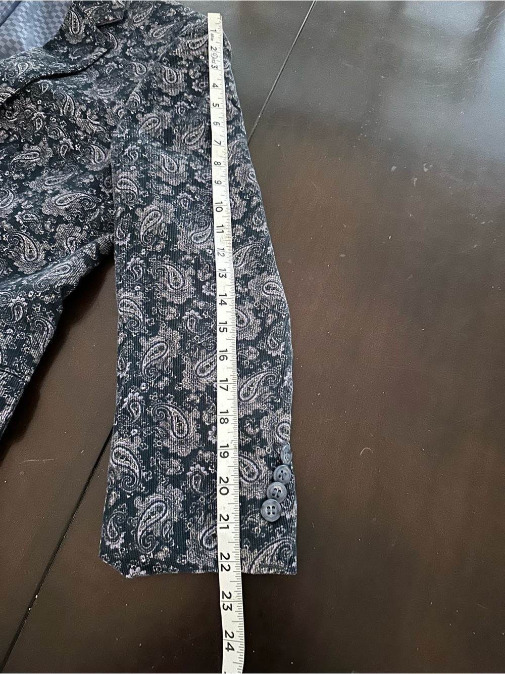 Alan Flusser Navy Paisley Corduroy Sport Coat Sz M VGUC - Picture 6 of 7